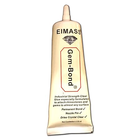 Strass-Kleber Gem-Bond®, Premium-Qualität, klarer Kleber mit spitzer Düse Pack of 1 (110ml) farblos