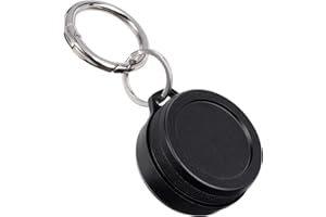 SOBAHIDO Metal Carrying Case - Portable Daily Travel Keychain Pill Holder Waterproof, Small Container for Earplugs, Pills, Coins Compatible with Loop, Eargasm & Vibes, Compact Mini Purse Pill Case Box (Black)