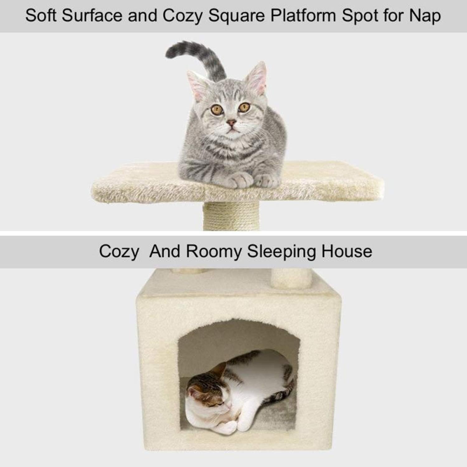 OOTORI Cat Tower Kittens Pet Play House Cat Activity Tree Condo Furniture : Pet Supplies