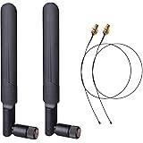 2 x 8dBi 2.4GHz 5GHz 5.8GHz Dual Band WiFi RP-SMA Male Antenna+2 x 35CM U.FL/IPEX to RP SMA Female Pigtail Cable for Mini PCI