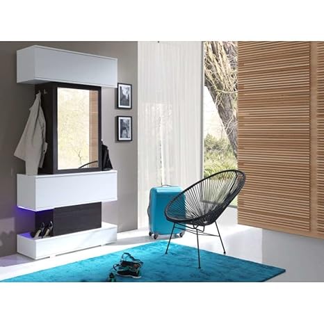 JUSTyou Top LED Garderobenset Garderobe Garderobenschrank (HxBxT): 210x100x40 cm Wenge | Weiß Matt | Weiß Hochglanz