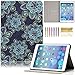 iPad Mini 1/2/3 Case, Dteck Slim Fit Lightweight Gorgeous Folio Stand PU Leather Case with Auto Wake/Sleep Feature Smart Cover for Apple iPad Mini 3/ Mini 2 Retina/ Mini (Blue Lotus)