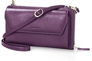 nuoku Womens RFID Wallet Purse Wristlet Crossbody Clutch with Zip Around 2 Strap