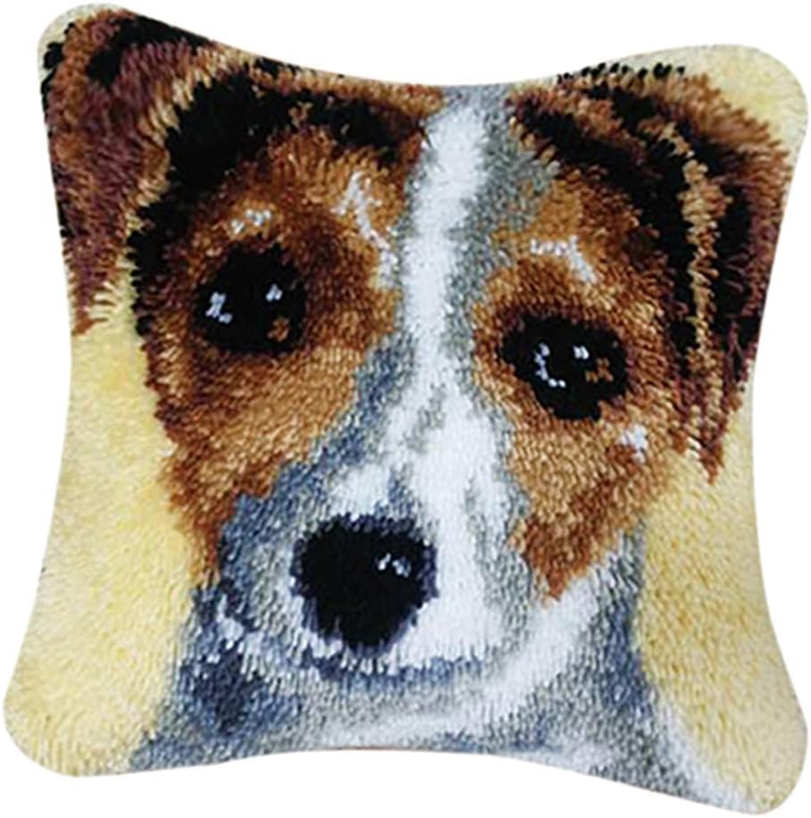 EPRHAY Latch Hook Rug Making Kits Dogs Cushion Cover Craft Embroidery