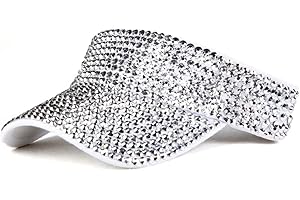 Gudessly Shiny Rhinestones Sport Sun Visor Adjustable Summer Cap Visor Caps for Women Men