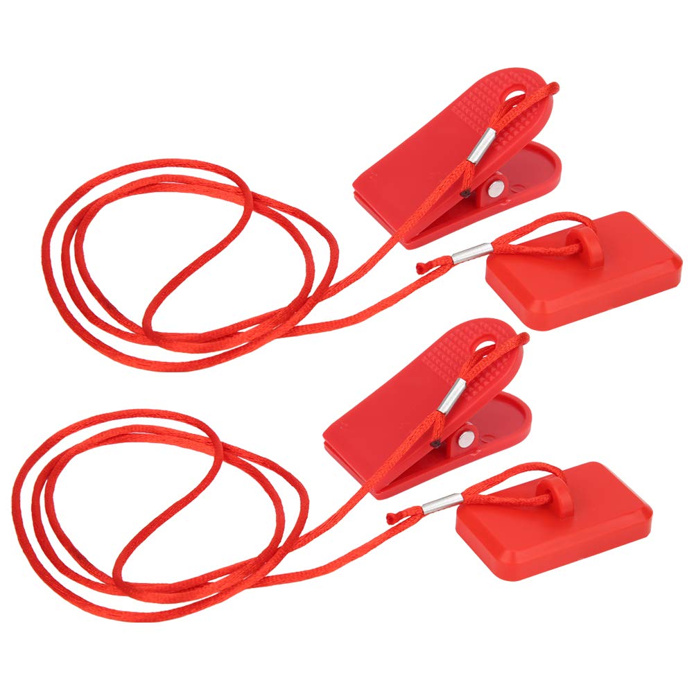 VBESTLIFE Magnetic Security Locks for Treadmill, 4 Pcs Switch Lock Magnet Key Rectangle Clip Treadmill Safety Switch Exercise Machine Attachments Exercise Machine Parts