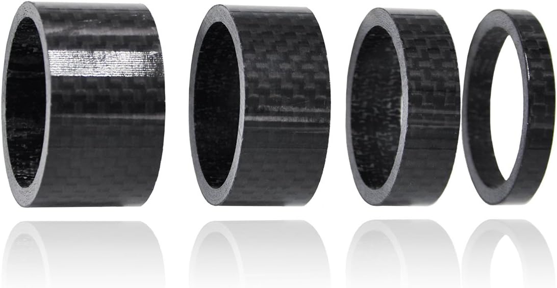 Labewin Carbon Fiber Bicycle Headset Spacer 1 1/8" Set Stem Set 5-10-15-20mm 4PCS
