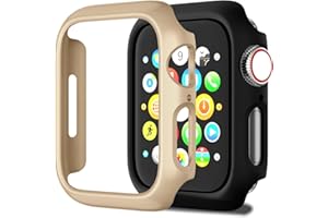 Jaroco 2 Pack [No Screen Protector] Bumper Case for Apple Watch Series 9 Series 7 8 41mm, Slim Shockproof Protective Bumper Cover for iWatch S9/S8/S7 Accessories 41mm, Black/Gold