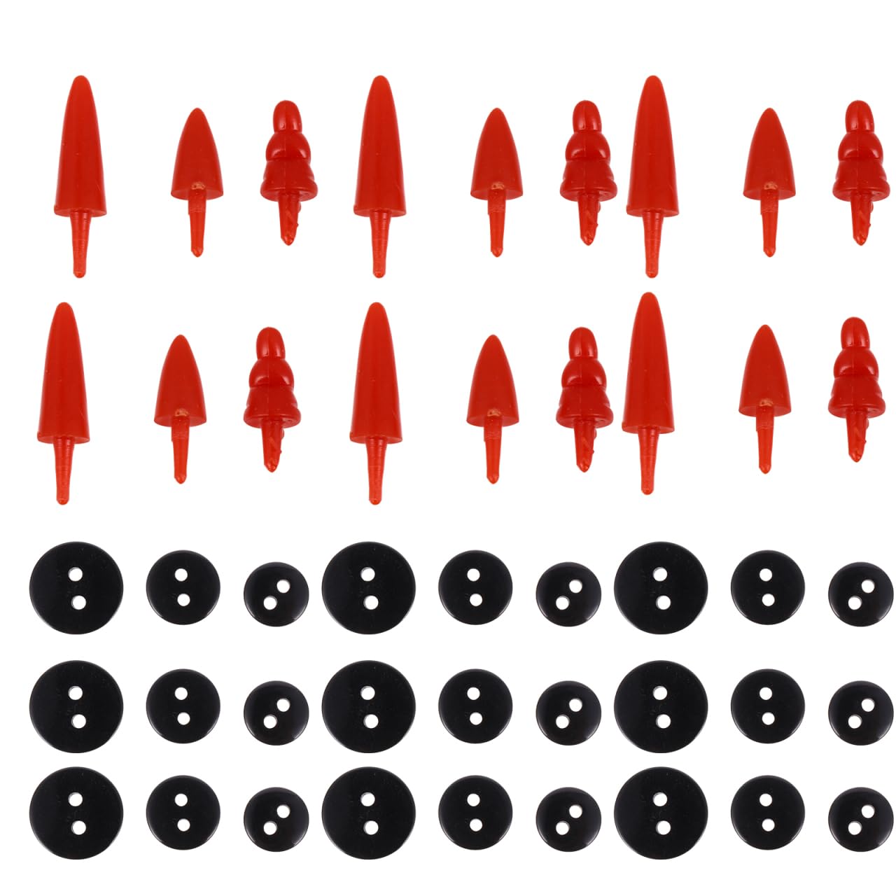 260Pcs Christmas Snowman DIY Craft Kit, Tiny Buttons, Carrot Snowman for Christmas Snowman Crafting Sewing Party Supplies
