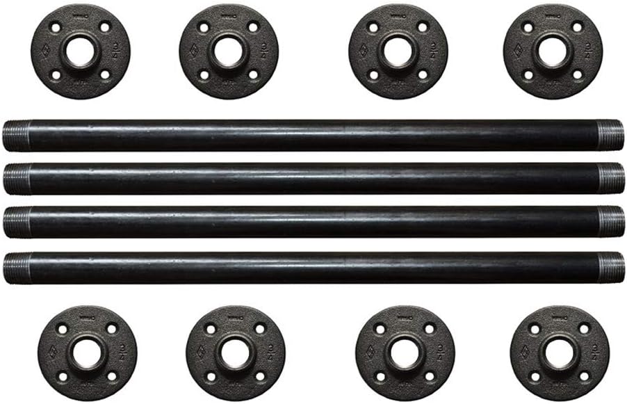 Industrial by Design - 28" Industrial Pipe Legs (Retro Black) - Industrial Strength - Mid Century Modern - Set of 4, Great for Table Legs