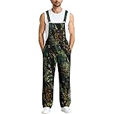 Harsever Camo Overalls for Adult Men Camo Bibs Camouflage Coveralls Outdoor Hunting Jumpsuit with Pockets Adjustable Straps