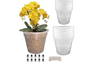 Tialero Orchid Pot, 12 Pack Orchid Pots with Holes, 5.5in and 4.5in Clear Orchid Pots for Repotting, Breathable Slotted Orchids Planter, Plastic Flower Plant Pot Indoor