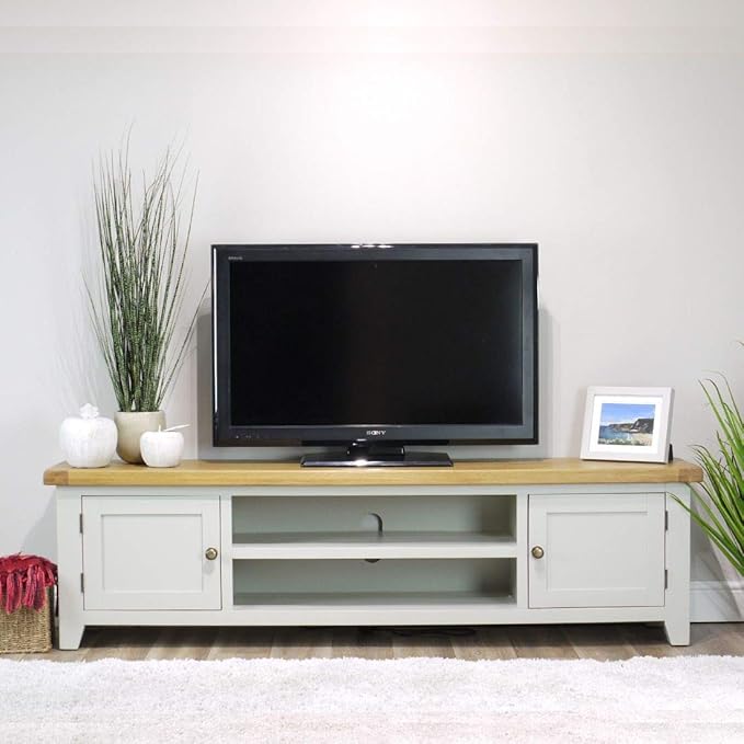 Arklow Painted Grey Oak Extra Large TV Stand for 65 Inch TV / 180cm