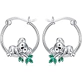 Koala Hoop Earrings 925 Sterling Silver Cute Koala Huggie Hoop Earrings Koala Earring Jewelry Gifts for Women Animal Lovers
