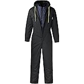 Yukirtiq Winter Insulated Coveralls for Mens 2 Pieces Padded Work Coverall Mechanic Jumpsuit with Hood