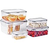 GoGoSprint 5 PCS Plastic Containers with Lids 94oz-10oz Freezer Containers for Food Storage，Airtight Fruit and Vegetable Storage, Microwave Safe Stackable Storage for Snack Sandwich
