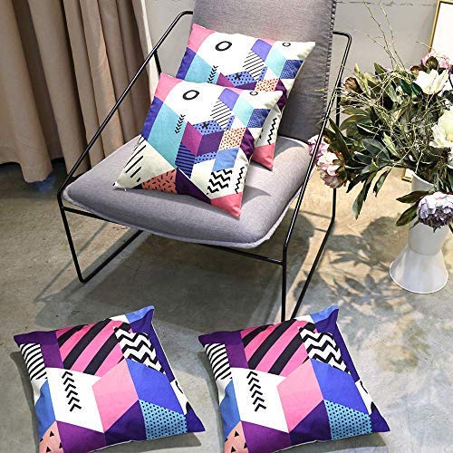 ModeHome Decorative Throw Pillow Cover. Abstract Style Cushion Covers, Colorful Irregular Figure Pattern for Office Couch Bed Decor Pillowcase (1818 Inch Pack of 4)