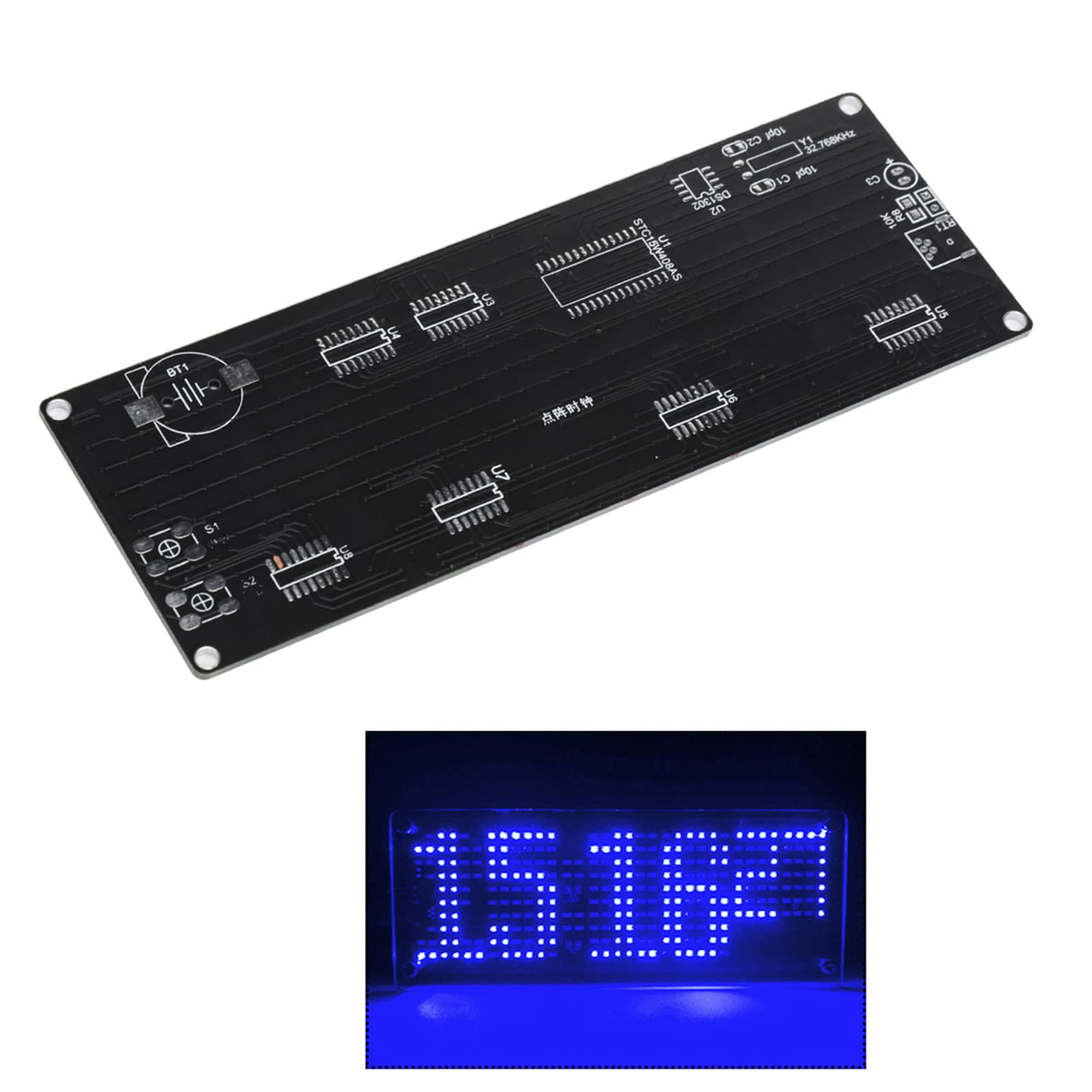 Goshyda DIY Digital LED Clock Kit, 5V Patch Digital Lattice Electronic Acrylic Shell, DIY Alarm Clock Soldering Practice Kit, for Students and DIYers