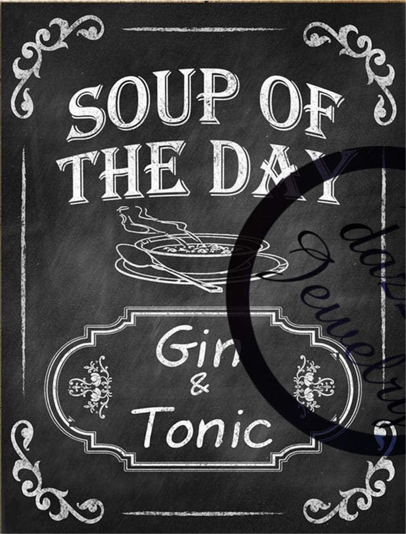 FemiaD 8 X 12 Novelty Funny Sign Soup of The Day Vintage Metal Tin Sign Wall Sign Plaque Poster for Home Bathroom and Cafe Bar Pub, Wall Deco