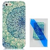 iPhone SE Case, iPhone 5&5s Case - MOLLYCOOCLE Fashion Style Colorful Painted Green Totem Flowers Pattern TPU Soft Cover Case for iPhone SE&5&5s(Totem Flowers)