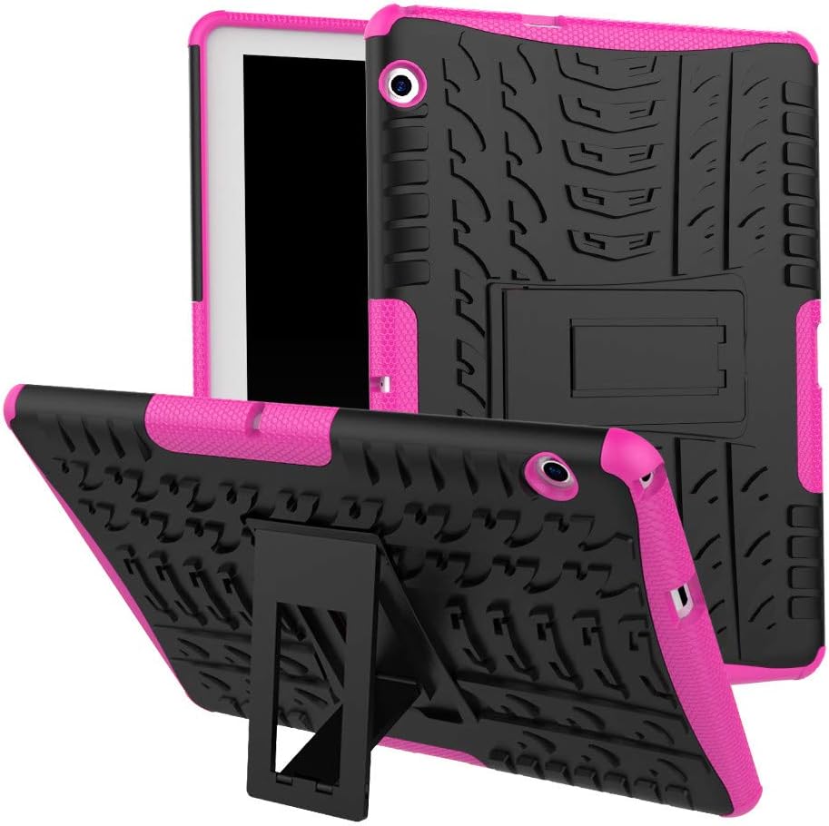 Heavy Duty Case for Huawei MediaPad T3 10" Hybrid Rugged Rubber + Hard PC Kickstand Shock-Proof Case Cover JKRED