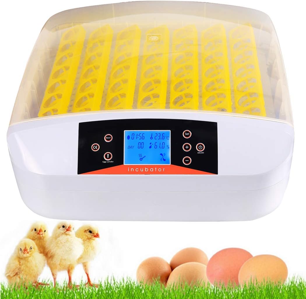 Kemanner Automatic 56 Digital Clear Egg Incubator Hatcher Egg Turning Temperature Control (56eggs)