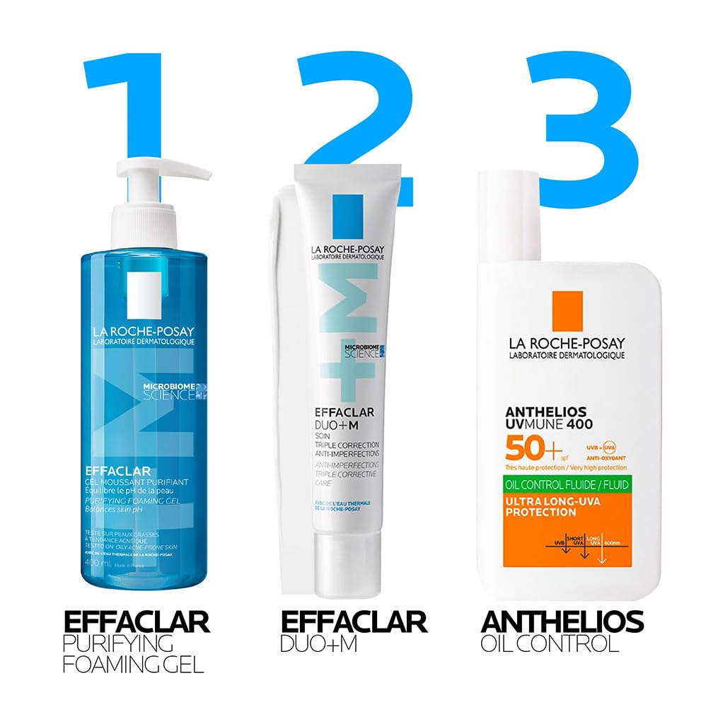 La Roche-Posay Effaclar Purifying Foaming Gel Cleanser for Oily Skin, With Zinc Pidolate To Remove Excess Oil, Alcohol Free & Oil Free, Face Wash For Oily Skin, Dermatologist & Sensitive Skin Tested​