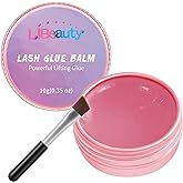 Libeauty Lash Lift Glue Balm Strong Sticky for Home Kits | Lash Lift Glue, Eyelash Perm &amp; Eyebrow Lamination Gel, Gentle, Lash Lifting Adhesive, Pink Peach Scent, 10g/0.35oz