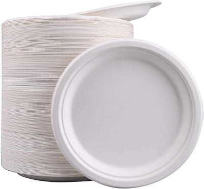 REAL ACCESSORIES 9in Pack of 50 Large Premium Strong Biodegradable Plates