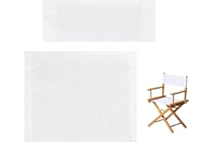 Wonafa 1 Set Director Chair Canvas Replacement with Wood Stick,18.9''L X 15''W Portable Replacement Cover Canvas for Directors Chair (White)