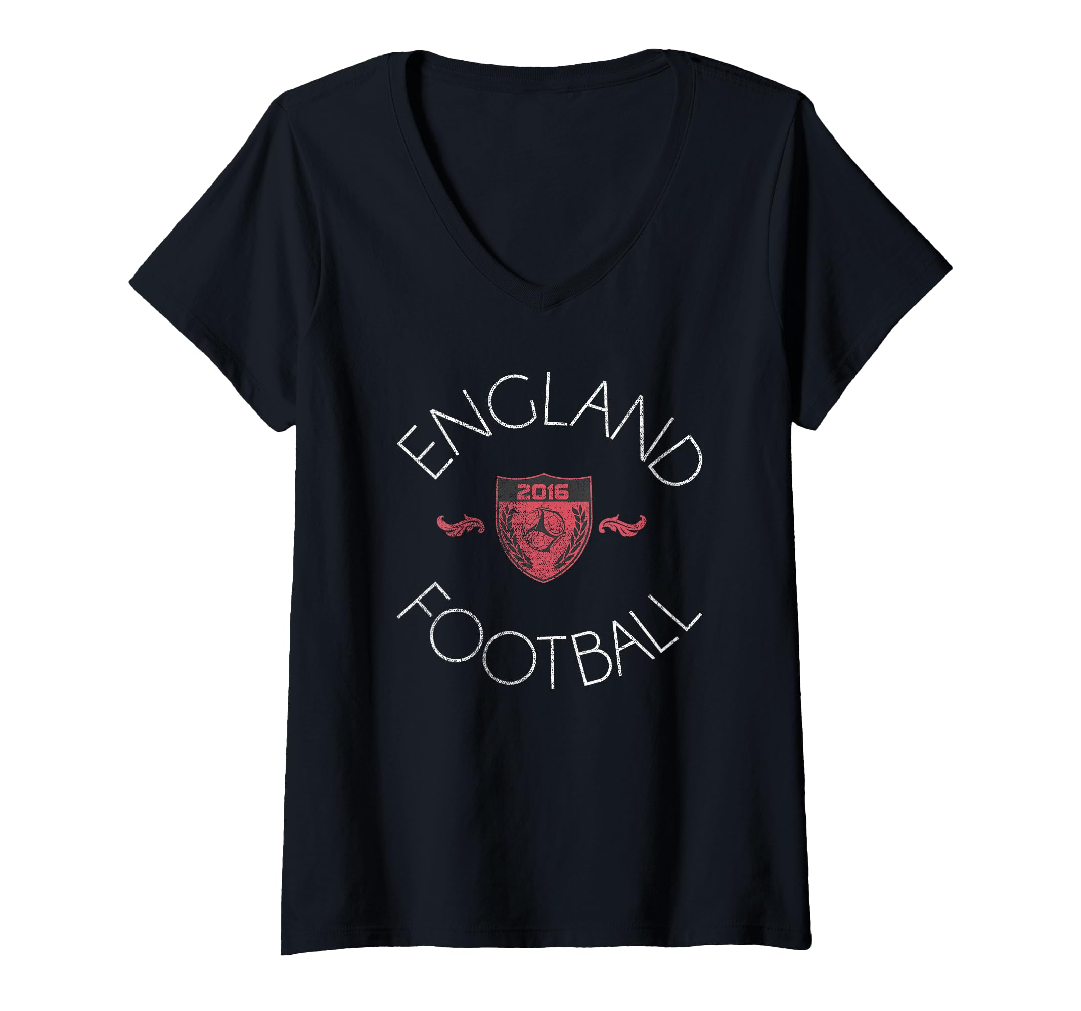 Womens England Football 2016 Red Seal V-Neck T-Shirt