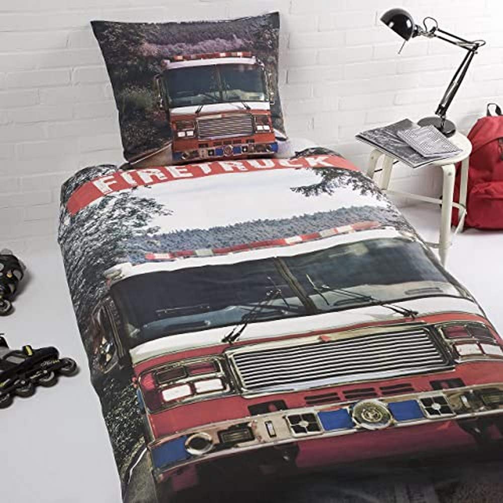 Day Dream kids Firetruck Cotton Duvet Covers, Multi, 140 x 200 cm