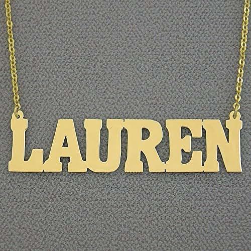 2 Inch Large Name Necklace 10k Gold Personalized Bold Block