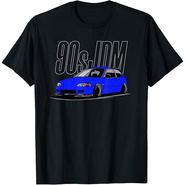 Amazon.com: 90s JDM Red NA v2 Car 2-Side Graphic T-Shirt