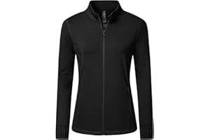 MoFiz Women's Full Zip Hiking Shirt Lightweight UPF 50+ Sun Protection Running Jacket Long Sleeve Sports Outdoor Top Pocket