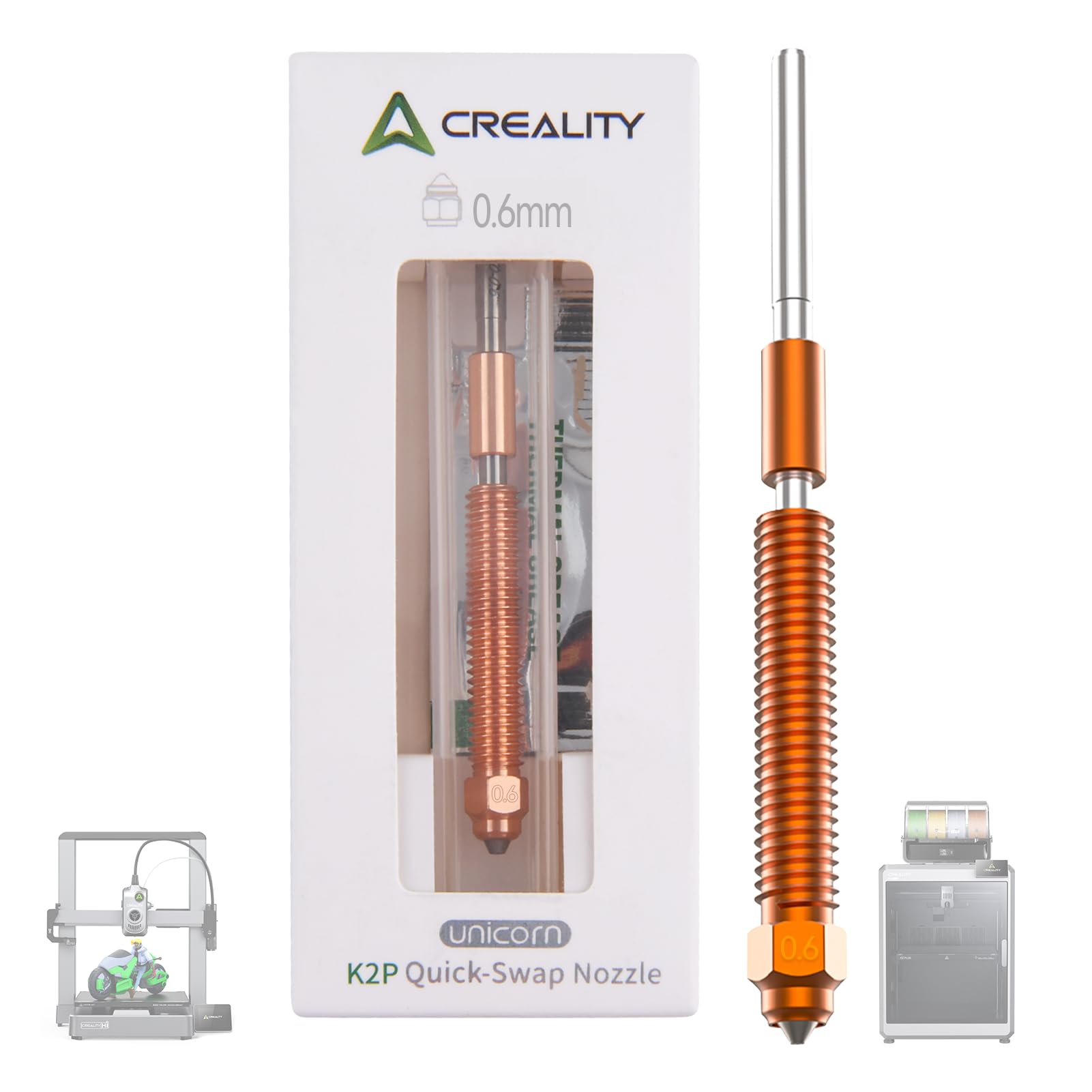 Creality Hi/K2 Plus Nozzle 0.6mm, "Unicorn" K2P