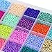 AK KYC 24000 pcs Glass Seed Beads 2MM Small Beads for Jewelry Making 24 Assortment Opaque Color Hole 0.6mm Bracelets Necklaces DIY Crafts Beading Kits