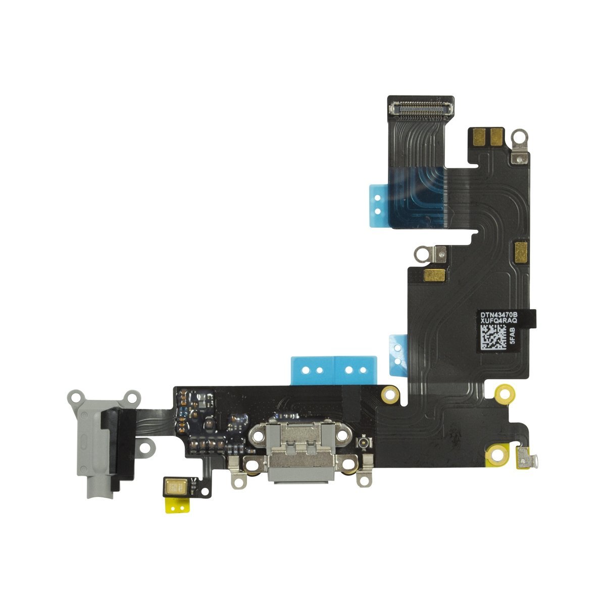OnlyTech - Charging Connector for iPhone 6 Plus Grey Flex Cable with USB Dock, Jack connector, Microphone and GSM Antenna