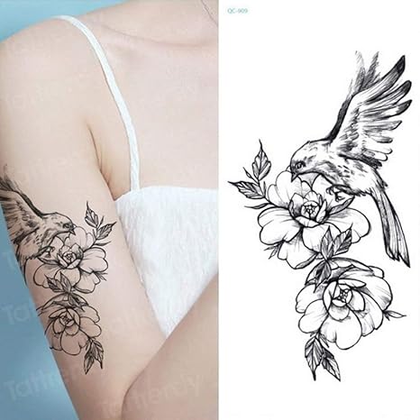 Handaxian 3pcs Temporaire Autocollant De Tatouage Fleur