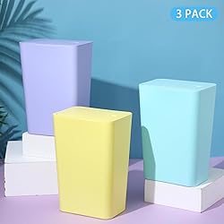 RTWDKFQ 3 Pack Bathroom Small Trash Can with