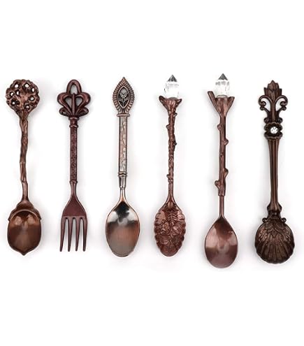 Amazon.com: Fdit 6Pcs/Set Vintage Carved Coffee Spoon Teaspoon