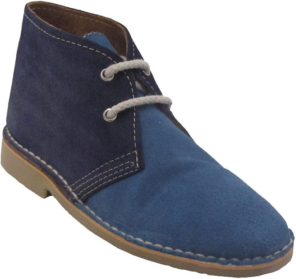 La Auténtica K1002C Desert Boot Italian tip with Two Colors, Unisex Adult, Blue