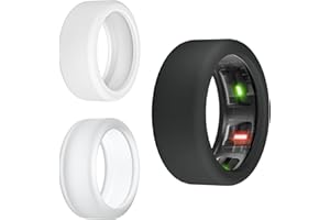 RINUP Silicone Protector Compatible with RingConn Gen 2, Elastic Cover for Working Out (S, Black+White+Clear)