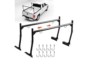 Lilvduybz 2 Pcs Truck Rack, 42.9-66.9inch Width Extendable Steel Ladder Rack, 600 lbs Capacity with 8 Non-Drilling J-Bolts, H