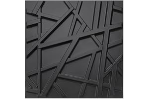 Art3d 19.7" x 19.7" (Pack Of 12) Wall Panel Stripes , Black