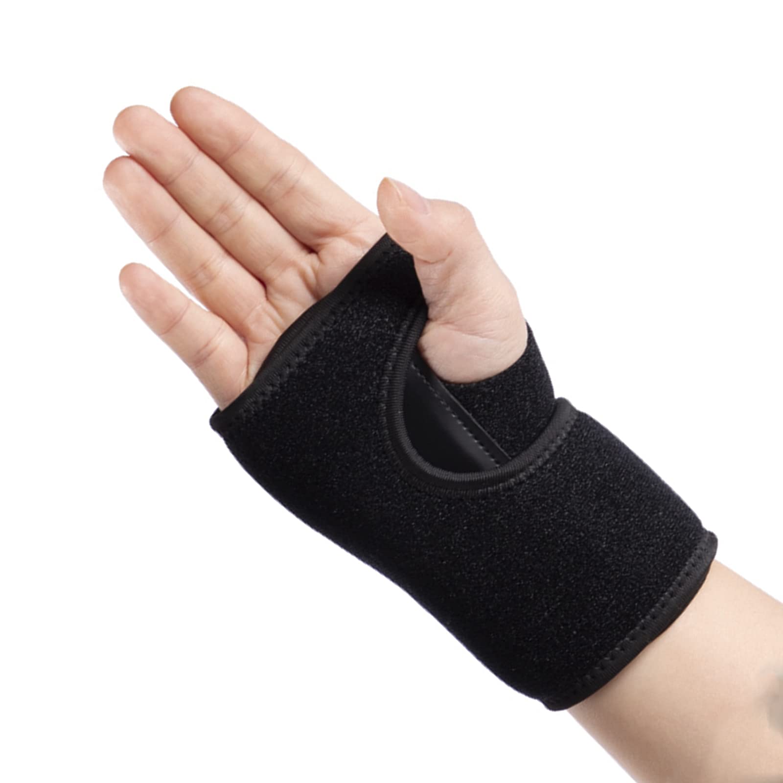 yeloumiss Wrist Splint Support Brace Compression Wrist Brace Elastic Adjustable Carpal Tunnel Support with Metal Strip for Sports, Fitness, Arthritis, Tendonitis One Size Single (Right Hand, Black)
