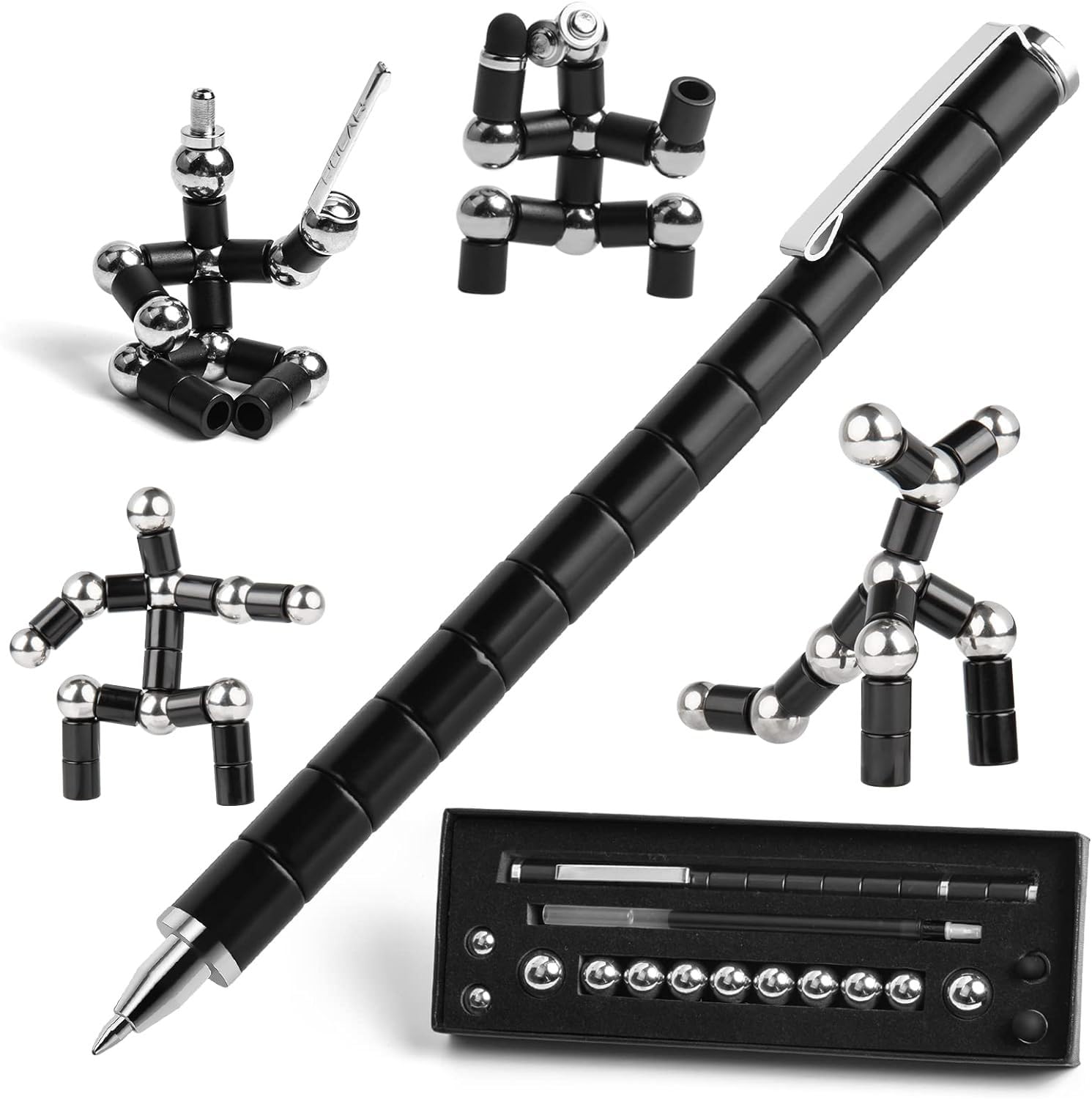 Magnetic Fidget Pen - Decompression Multifunction Writing Ballpoint Pen, Fun Stress Relief Toy, Novel Gift for Teenage Kids, Boys, Girls or Friends