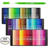 Shuttle Art Fineliner Pens, 100 Colors 0.4mm Fineliner Color Pen Set Fine Line Drawing Pen Fine Point Markers Perfect for Adult Coloring Books Drawing and Bullet Journal Art Projects
