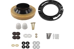 Tiiyee Toilet Wax Ring, Toilet Flange Repair Kit Bowl Wax Seal Replacement Thick Gasket with Closet Bolts Retainer Washers Mounting Hardware for for Floor Outlet Gas Odor Drain Pipe Watertight Sealing