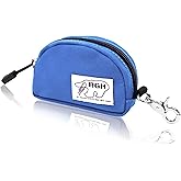 Rough Enough Small Coin Purse and Card Holder with Clip – Waterproof Canvas & YKK Zipper – Compact Organizer for Earbuds, Cards, Cash (Blue)